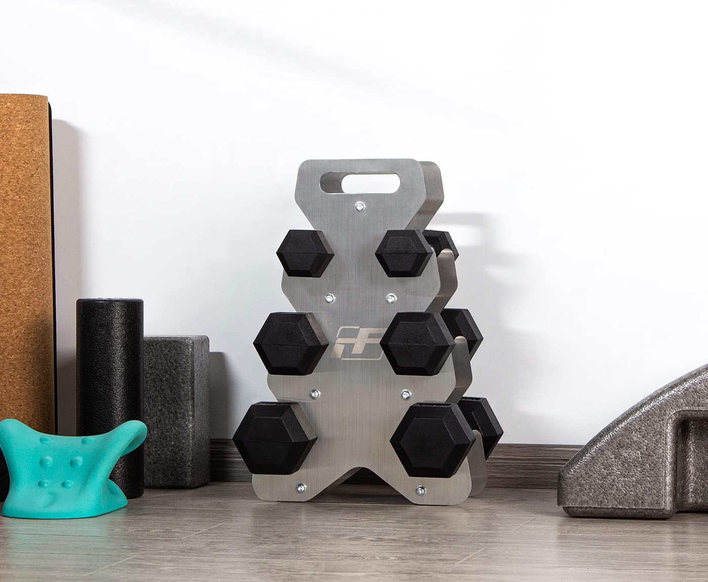 RITFIT ダンベルラック／ホルダー 未使用級 ステンレス RITFIT ダンベル ダンベルラック ステンレス製 持ち運び
